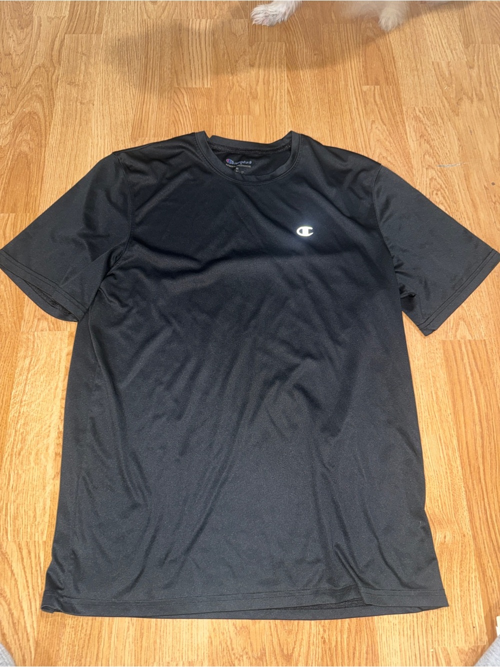 Champion Black Short-Sleeve Athletic Tee with Logo - Picture 1 of 2